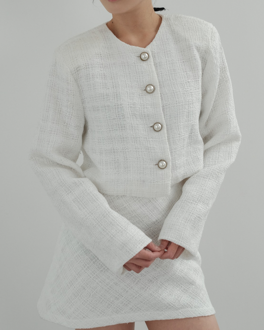 Blanc Blazer - Tweed
